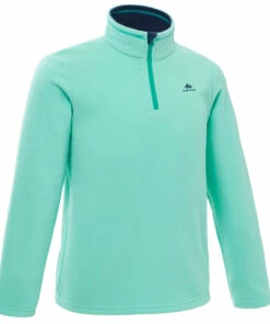 QUECHUA GIRL&rsquo;S FLEECE CN MH100 TW TURQUOISE Turquoise green