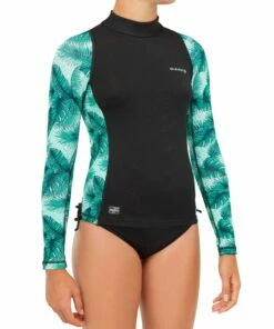 OLAIAN Girls&rsquo; anti-UV long-sleeved T-shirt 500 Pale mint/BLACK -Artengo Kids Online Store k05ad0d0d3c7971f54dd5842d2927ecc1 scaled