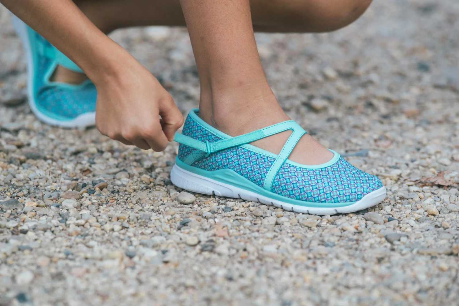 NEWFEEL Children's Fitness Walking Ballerina Pumps Aqua/Bright pink 2 NEWFEEL Children's Fitness Walking Ballerina Pumps Aqua/Bright pink - Image 2