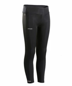 ARTENGO Girls' Tennis Leggings LEG500 BLACK