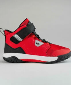 TARMAK Boys'/Girls' Intermediate Basketball Shoes Scarlet red/BLACK
