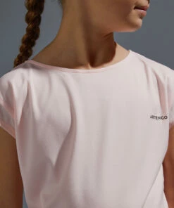 ARTENGO Girls' T-Shirt 500 Fluo pale peach -Artengo Kids Online Store k0e3b35826b57aecc030e6bea42ffab49