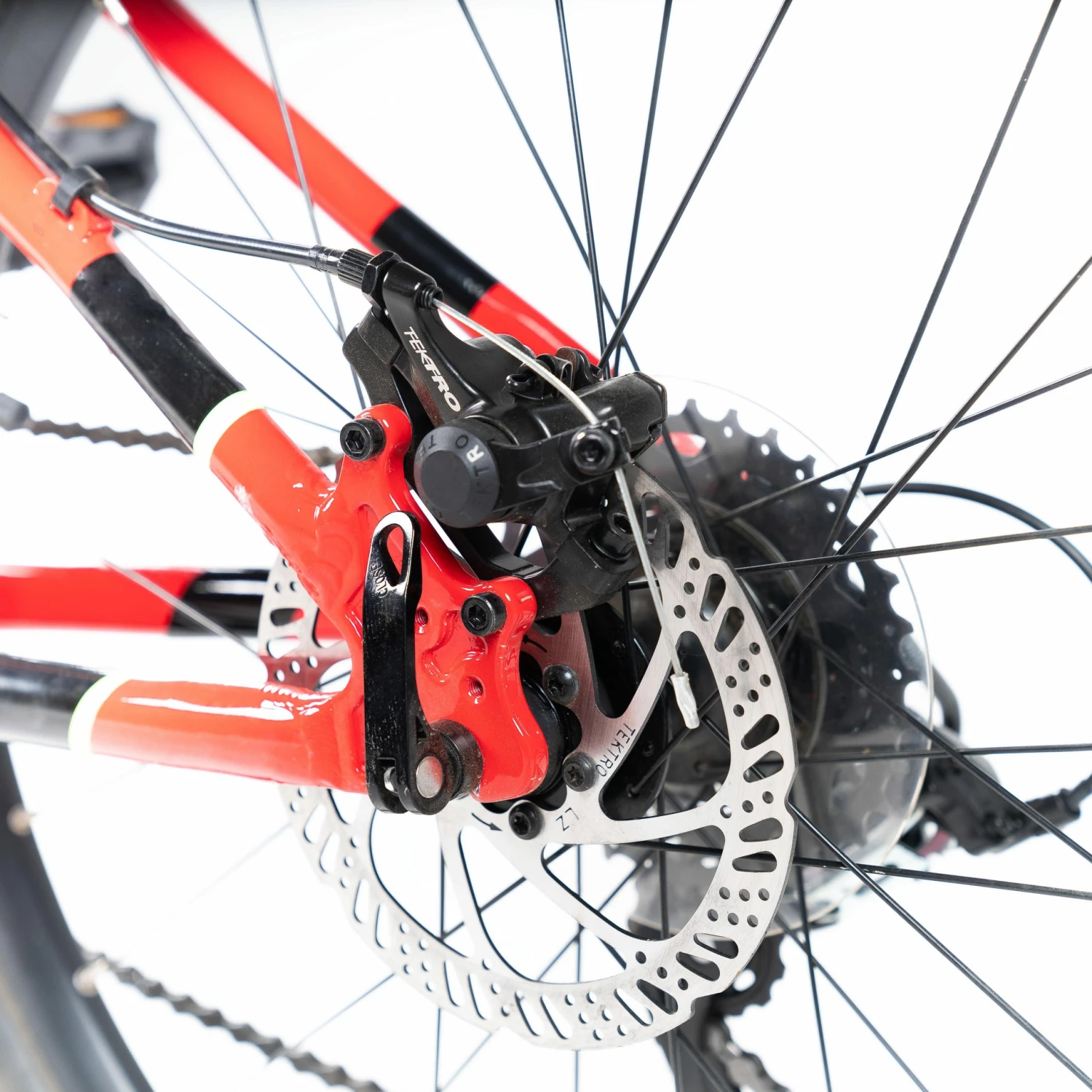 BTWIN 24" ST 900 Kid MTB Aluminium Bright red/BLACK/Fluo lime yellow 3 BTWIN 24" ST 900 Kid MTB Aluminium Bright red/BLACK/Fluo lime yellow - Image 3