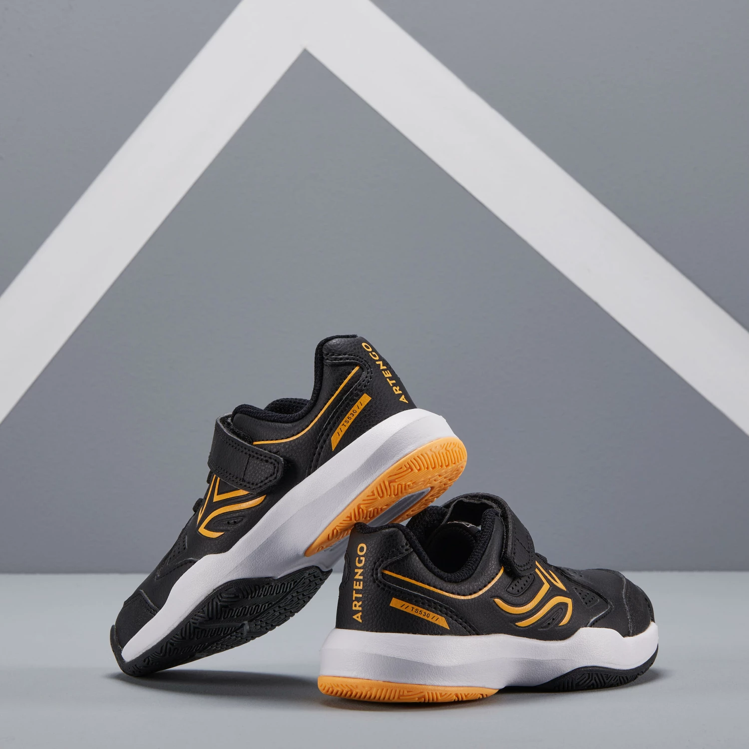 ARTENGO Kids' Tennis Shoes TS530 BLACK 6 ARTENGO Kids' Tennis Shoes TS530 BLACK - Image 6