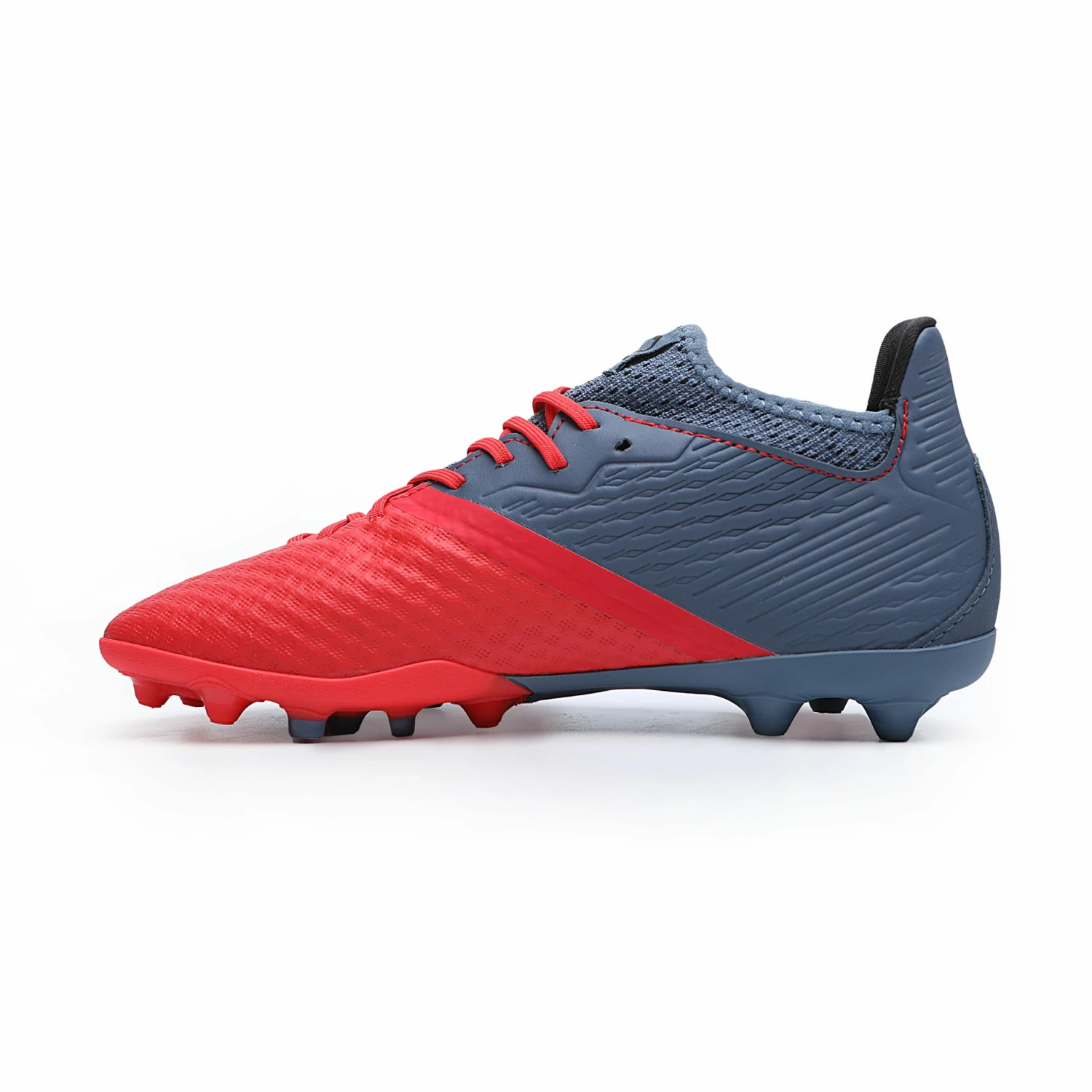 KIPSTA Kids' Dry Pitch Football Boots Viralto III MG FLUO RED/Blue grey 2 KIPSTA Kids' Dry Pitch Football Boots Viralto III MG FLUO RED/Blue grey - Image 2
