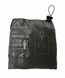 FORCLAZ Hiking Rain Poncho Arpenaz 40L Size L/XL BLACK 13 FORCLAZ Hiking Rain Poncho Arpenaz 40L Size L/XL BLACK -Artengo Kids Online Store k129826633d369ad4b08f771a1e14f04b
