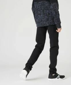 DOMYOS Boys' Warm Breathable Slim-Fit Zip-Pocket Cotton Gym Bottoms 500 BLACK -Artengo Kids Online Store k15129635e9560b90b155b7934102f3f8 scaled