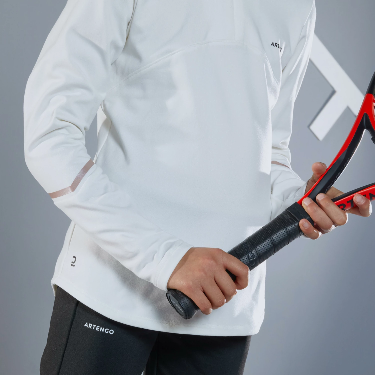 ARTENGO Girls' Long-Sleeved Tennis T-Shirt TTS TH500 Fluo pale peach 7 ARTENGO Girls' Long-Sleeved Tennis T-Shirt TTS TH500 Fluo pale peach - Image 7