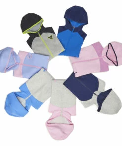 DOMYOS Kids' Zip-Up Hooded Sweatshirt LIGHT GREY/Light rose -Artengo Kids Online Store k15c246d0d00e24108c73f707fd86b04a