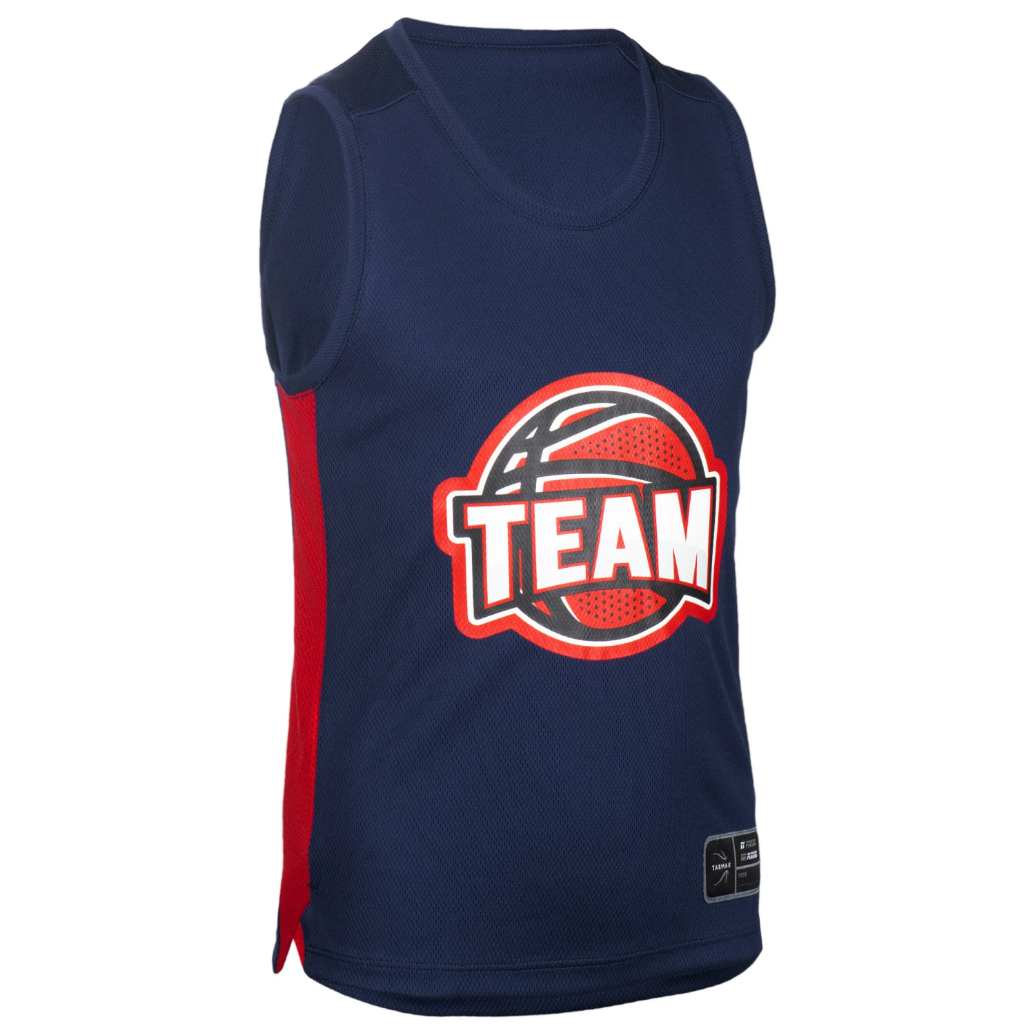 TARMAK Boys'/Girls' Sleeveless Basketball Jersey T500 RED 3 TARMAK Boys'/Girls' Sleeveless Basketball Jersey T500 RED - Image 3