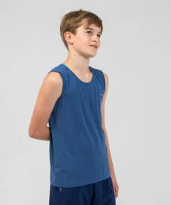 KALENJI Kiprun Care Boys' Athletics Breathable Tank Top Slate blue/BLUE