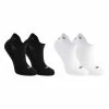 KALENJI Invisible childrens athletics socks Pack Of 2 Black White BLACK
