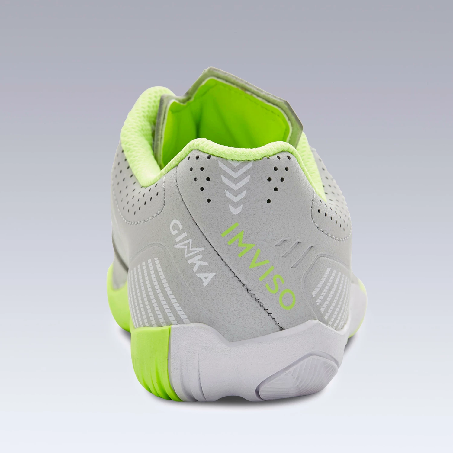 KIPSTA Kids' Futsal Shoes Ginka 500 Pale grey/Fluo lime yellow 10 KIPSTA Kids' Futsal Shoes Ginka 500 Pale grey/Fluo lime yellow - Image 10