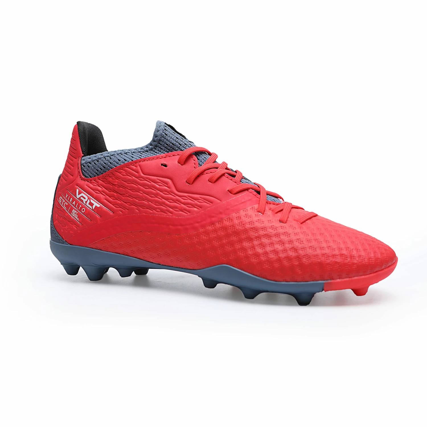 KIPSTA Kids' Dry Pitch Football Boots Viralto III MG FLUO RED/Blue grey 6 KIPSTA Kids' Dry Pitch Football Boots Viralto III MG FLUO RED/Blue grey - Image 6