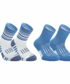 KALENJI Kids' Socks AT 500 Mid 2-Pack Galaxy blue/FLUO RED -Artengo Kids Online Store k251af52f0a5959bfeb5b503a803a6ef2