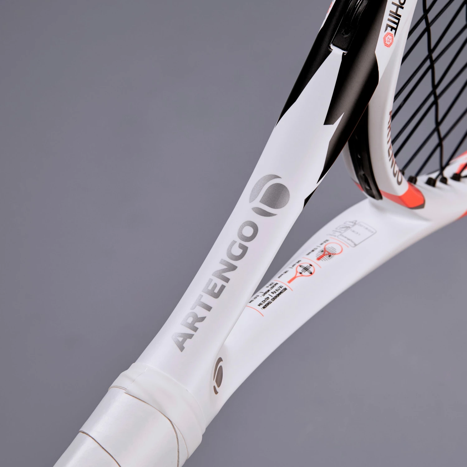 ARTENGO TR900 25 Girls' Tennis Racket WHITE/PINK 8 ARTENGO TR900 25 Girls' Tennis Racket WHITE/PINK - Image 8
