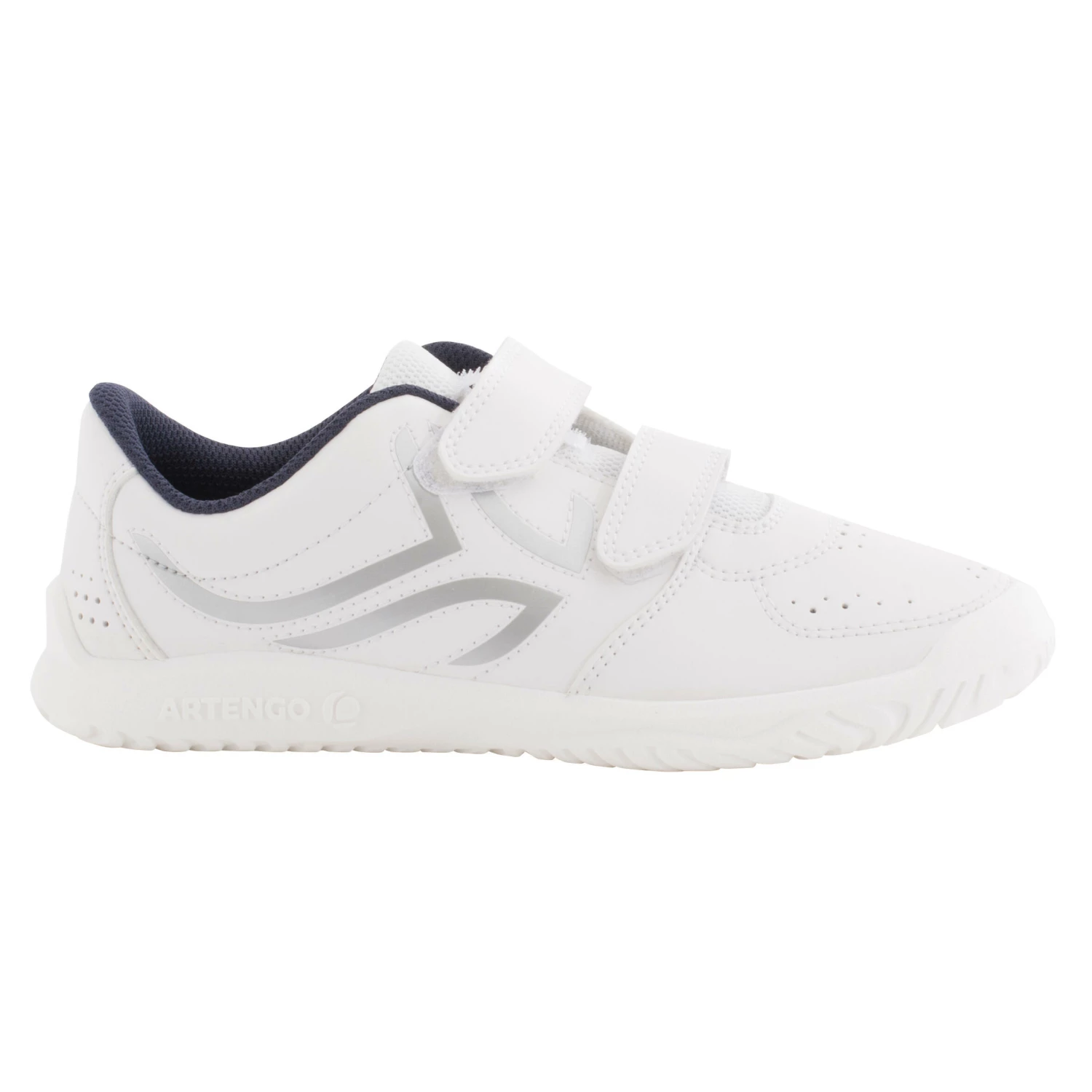 ARTENGO TS100 Grip Kids' Tennis Shoes WHITE 2 ARTENGO TS100 Grip Kids' Tennis Shoes WHITE - Image 2