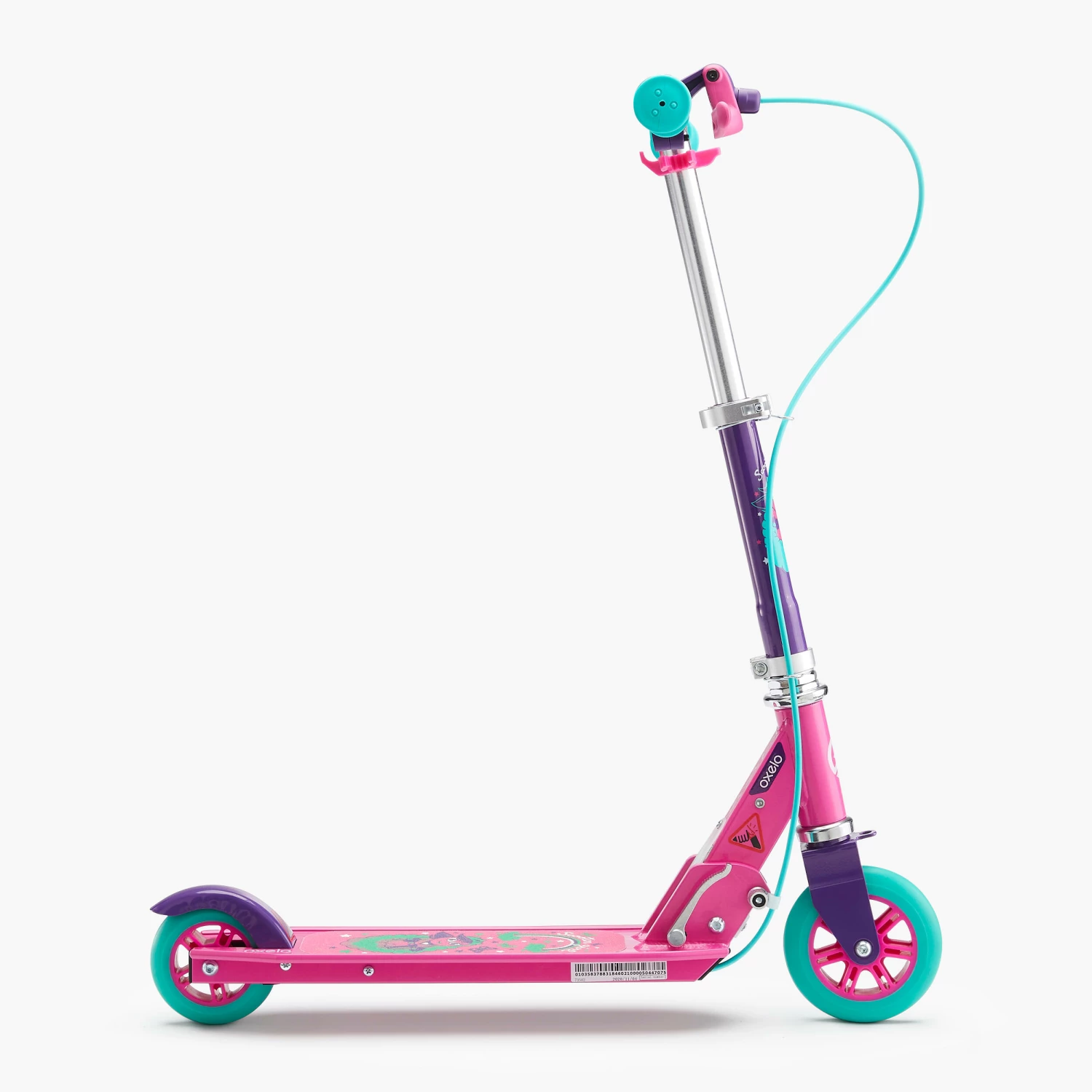 OXELO Play 5 Children's Scooter with Brake PURPLE/PINK 2 OXELO Play 5 Children's Scooter with Brake PURPLE/PINK - Image 2