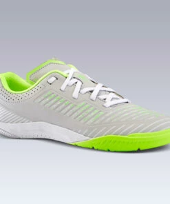 KIPSTA Kids' Futsal Shoes Ginka 500 Pale grey/Fluo lime yellow 23 KIPSTA Kids' Futsal Shoes Ginka 500 Pale grey/Fluo lime yellow -Artengo Kids Online Store k28effec1849fd0191cf3de9defc65324