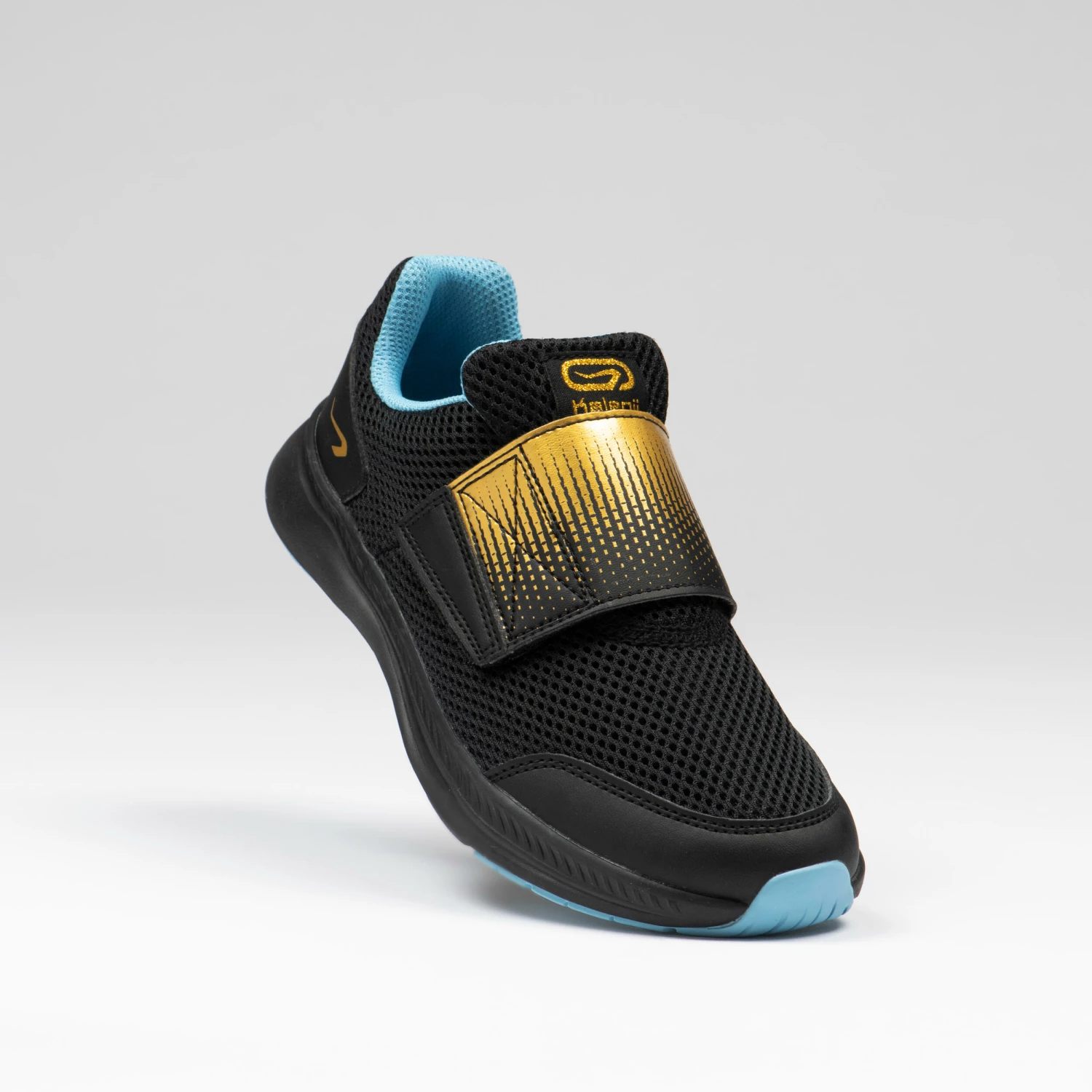 KALENJI KIDS' ATHLETICS SHOES BLACK/GOLD 4 KALENJI KIDS' ATHLETICS SHOES BLACK/GOLD - Image 4