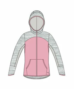DOMYOS Kids' Zip-Up Hooded Sweatshirt LIGHT GREY/Light rose -Artengo Kids Online Store k2cc7340e15c6786677ba90e6649dbaf8