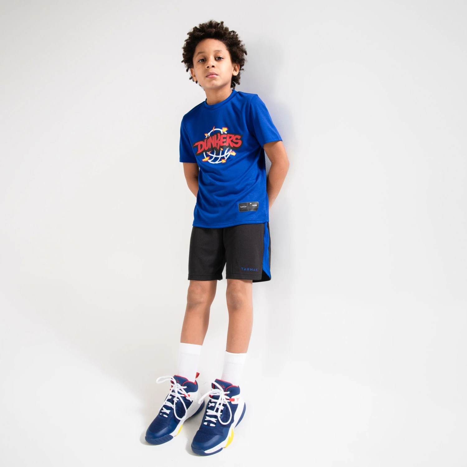 TARMAK Girls'/Boys' Basketball T-Shirt TS500 Fast BLUE 7 TARMAK Girls'/Boys' Basketball T-Shirt TS500 Fast BLUE - Image 7