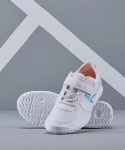 ARTENGO Kids' Tennis Shoes TS130 Snow white/Fluo pale peach 10 ARTENGO Kids' Tennis Shoes TS130 Snow white/Fluo pale peach -Artengo Kids Online Store k2e27b24acbd9b4742614ba59d5e45232