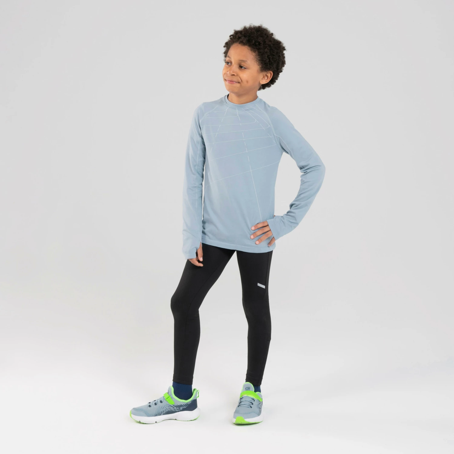 KALENJI AT 500 Skincare Kid's Running LS T-Shirt Navy blue/Midnight indigo 8 KALENJI AT 500 Skincare Kid's Running LS T-Shirt Navy blue/Midnight indigo - Image 8