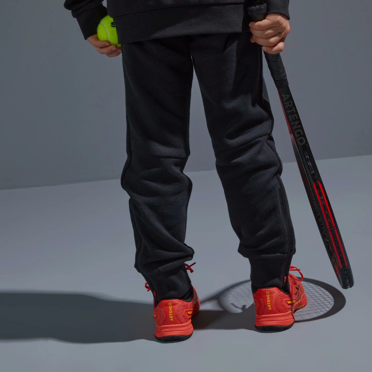 ARTENGO Kids' Thermal Tennis Bottoms TH500 BLACK 4 ARTENGO Kids' Thermal Tennis Bottoms TH500 BLACK - Image 4