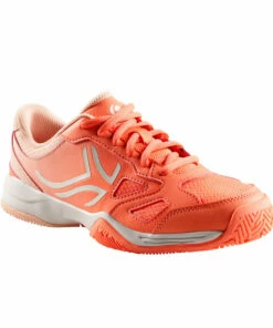 ARTENGO Kids' Tennis Shoes TS560 Fluo peach