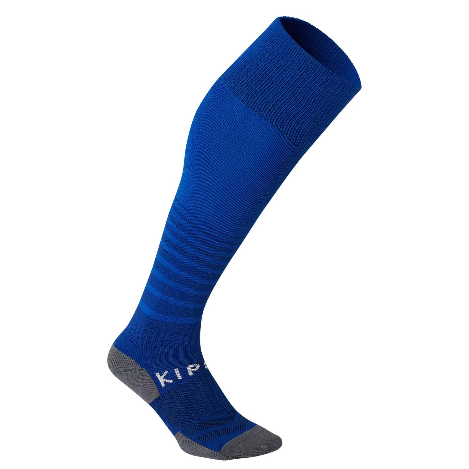 KIPSTA Kids' Striped Football Socks F500 Petrol blue 2 KIPSTA Kids' Striped Football Socks F500 Petrol blue - Image 2