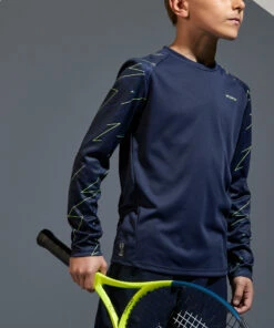 ARTENGO Boys' Thermal T-Shirt Navy blue -Artengo Kids Online Store k37202bf4413433e21801008ab6678a74