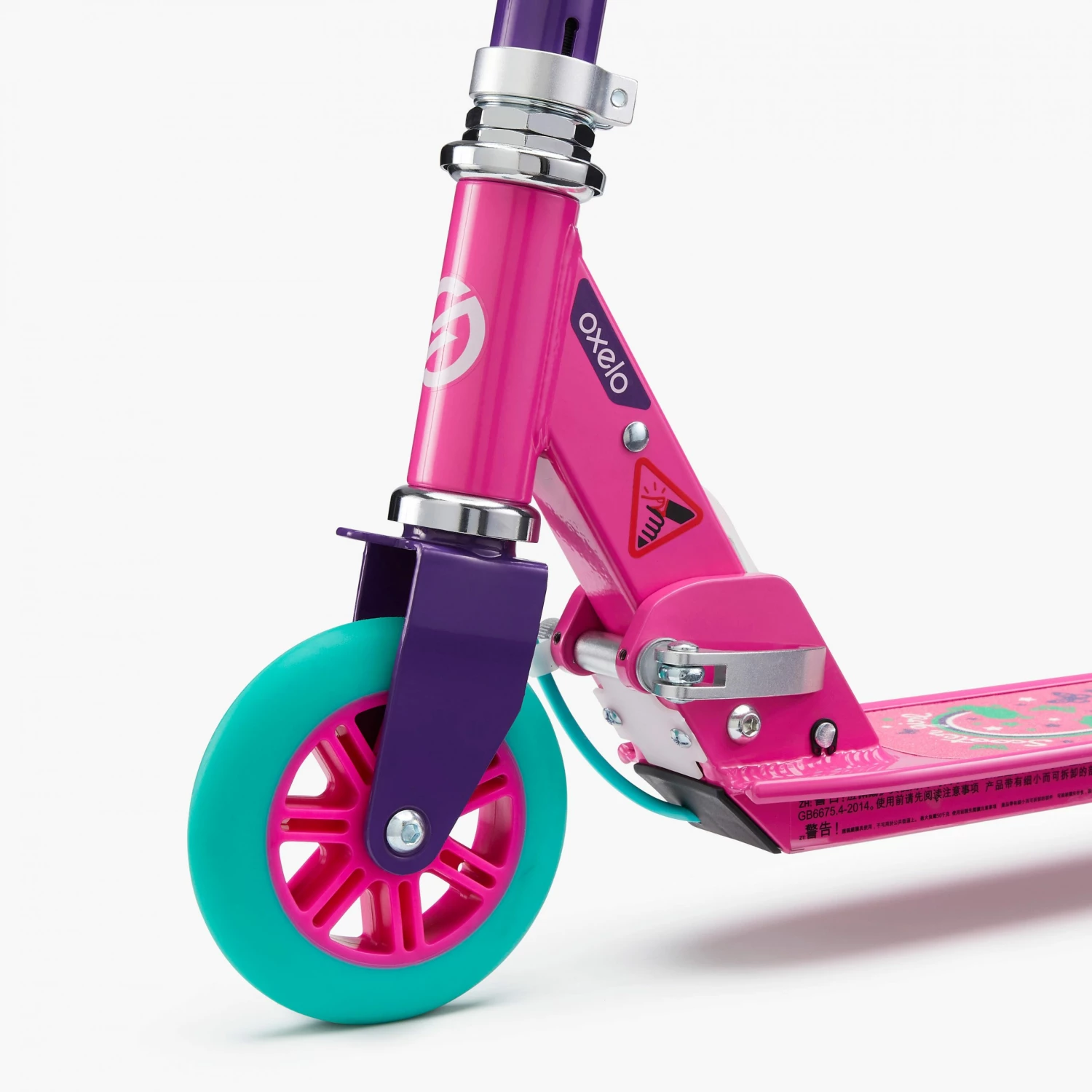 OXELO Play 5 Children's Scooter with Brake PURPLE/PINK 5 OXELO Play 5 Children's Scooter with Brake PURPLE/PINK - Image 5
