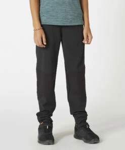 DOMYOS Boys' Breathable Durable Light Wide-Fit Technical Gym Bottoms W900 BLACK/BLACK