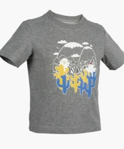 QUECHUA Kids' Hiking T-Shirt Pacific blue/BLUE