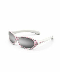 QUECHUA Kids Hiking Sunglasses Snow white/Deep magenta/Caribbean blue