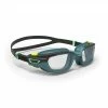 NABAIJI SWIMMING GOGGLES 500 SPIRIT SIZE S BLUE BLACK CLEAR LENSES Petrol blue/BLACK