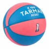 TARMAK Mini B Kids' Size 1 Basketball Up to age 4.P&iuml;nk/Blue WHITE/BLACK