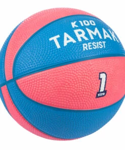 TARMAK Mini B Kids' Size 1 Basketball Up to age 4.Pïnk/Blue WHITE/BLACK