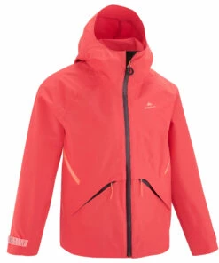 QUECHUA Kids Waterproof Hiking Jacket Strawberry pink