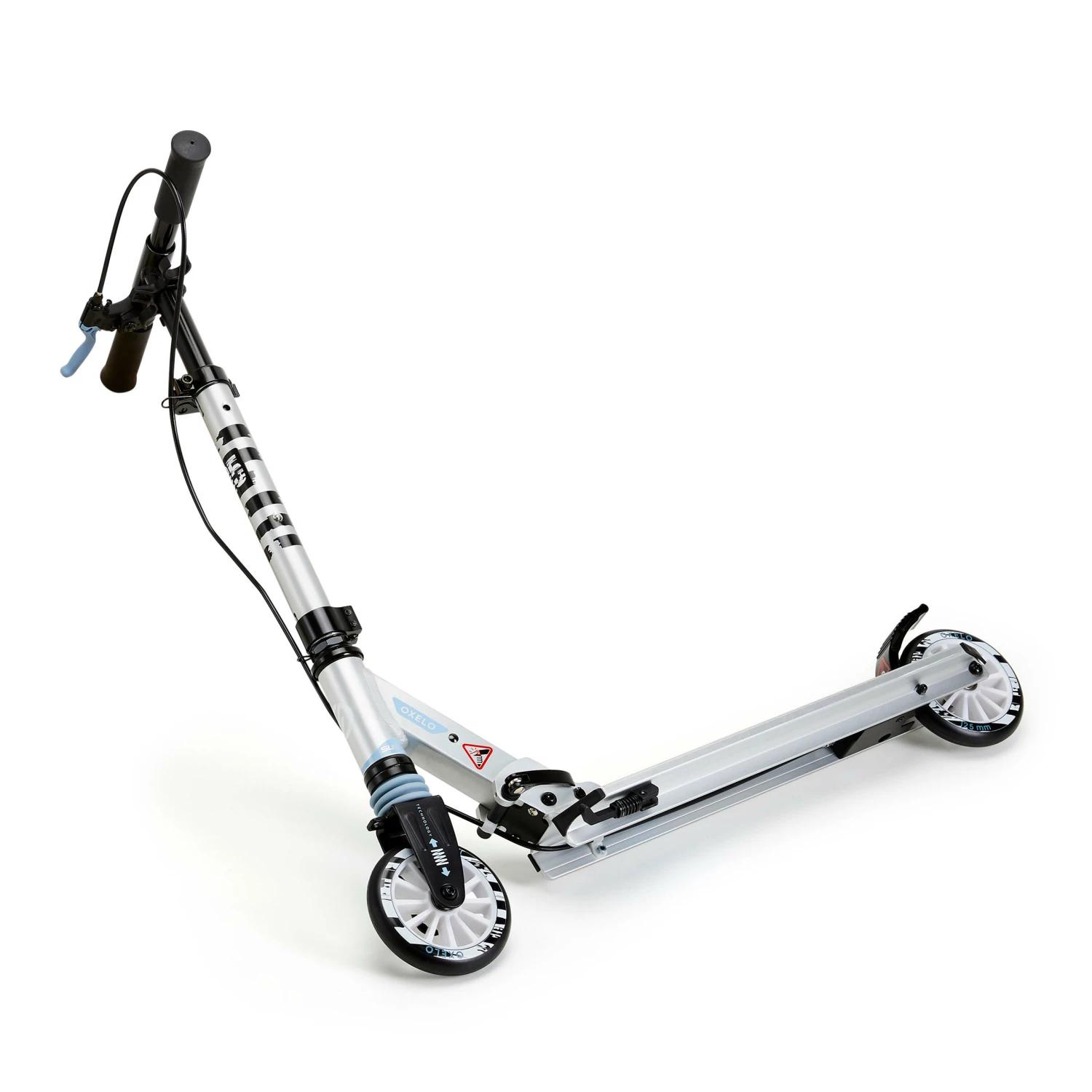 OXELO Mid 5 Kids' Scooter With Handlebar Brake And Suspension LIGHT GREY/BLACK/LIGHT BLUE 17 OXELO Mid 5 Kids' Scooter With Handlebar Brake And Suspension LIGHT GREY/BLACK/LIGHT BLUE - Image 17