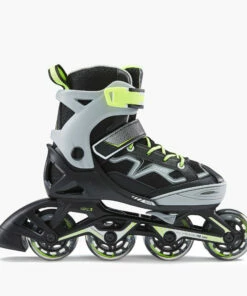 OXELO Fit 3 Kids' Inline Skates (4 Adjustable Sizes) Fluo lime yellow -Artengo Kids Online Store k49cacf0a7b69f006aed227b379839174