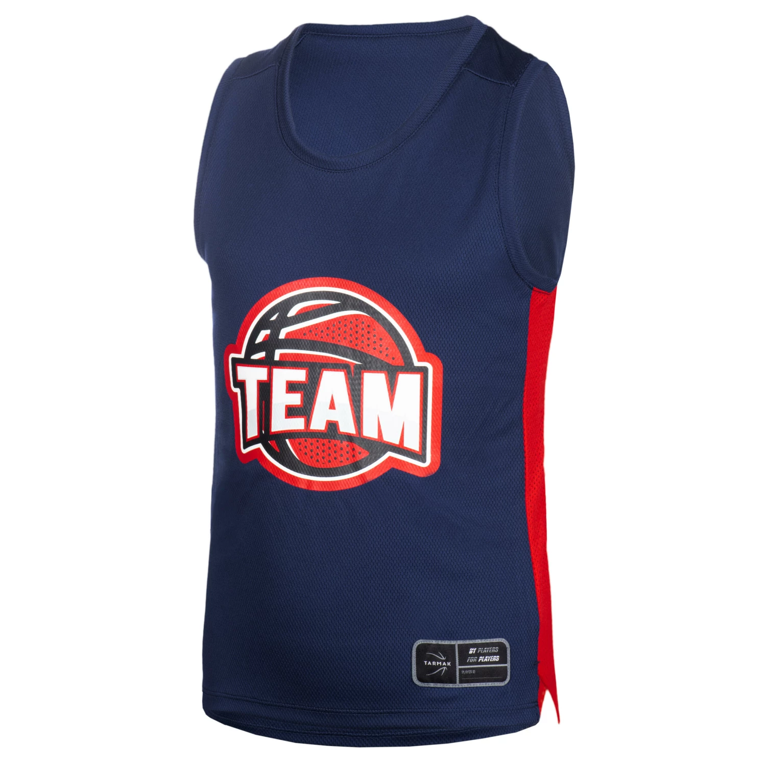TARMAK Boys'/Girls' Sleeveless Basketball Jersey T500 RED 10 TARMAK Boys'/Girls' Sleeveless Basketball Jersey T500 RED - Image 10