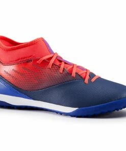 KIPSTA Kids' Hard Pitch High-Top Football Boots Agility 500 Blueberry