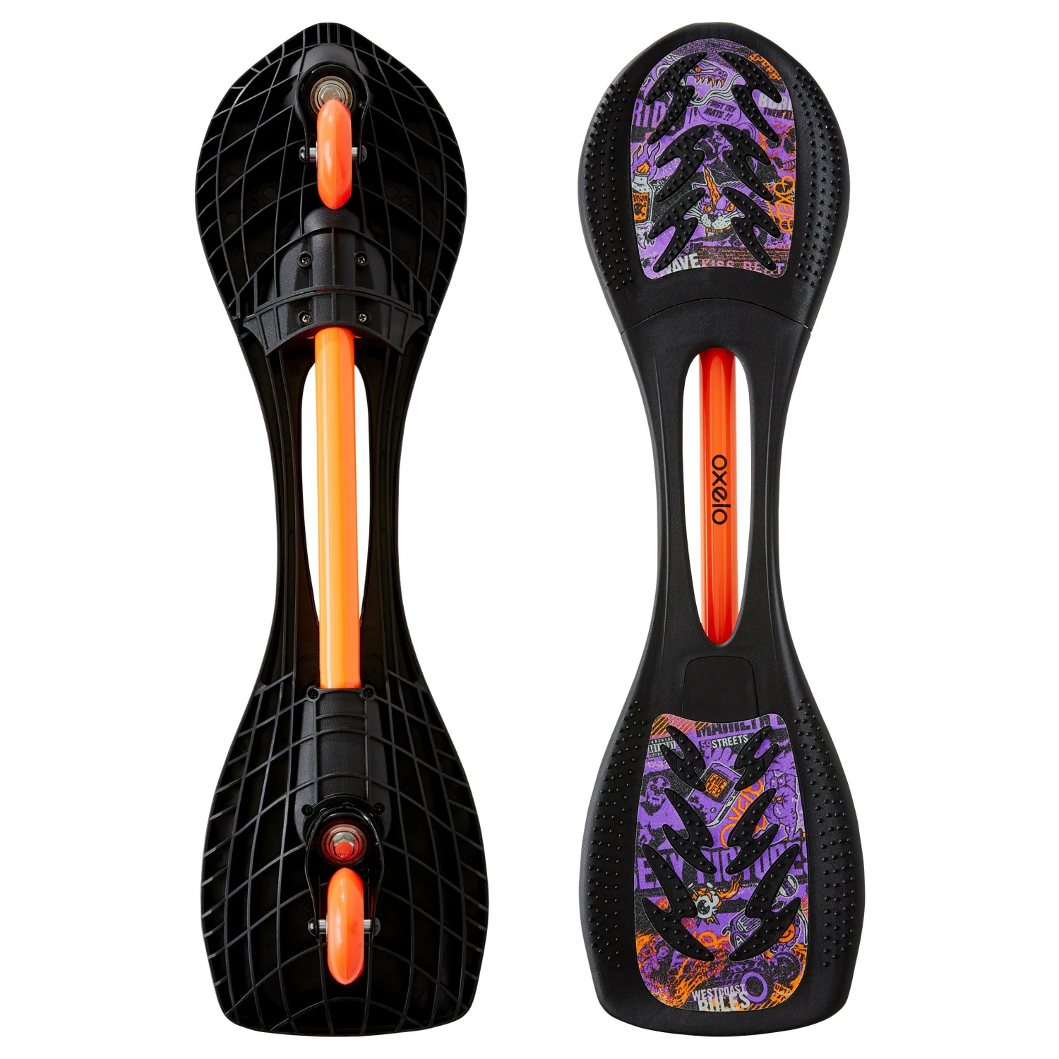 OXELO WB120 Beginner Waveboard BLACK/PURPLE 1 OXELO WB120 Beginner Waveboard BLACK/PURPLE