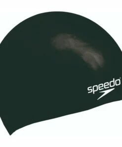 SPEEDO PLAIN MOULDED JUNIOR (AGED 6-14) SILICONE CAP BLACK