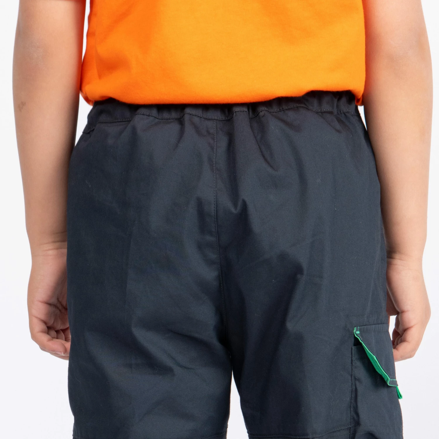 QUECHUA Boy's SHORTS MH500 KID Carbon grey/Malachite green 2 QUECHUA Boy's SHORTS MH500 KID Carbon grey/Malachite green - Image 2