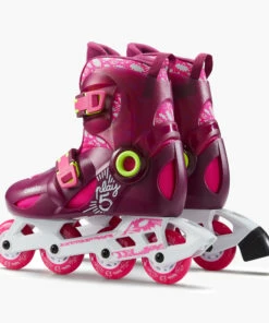OXELO Play 5 Kids' Inline Skates (3 Adjustable Sizes) Magenta -Artengo Kids Online Store k51b5fabe419ea7fa14f41f33785eb14d