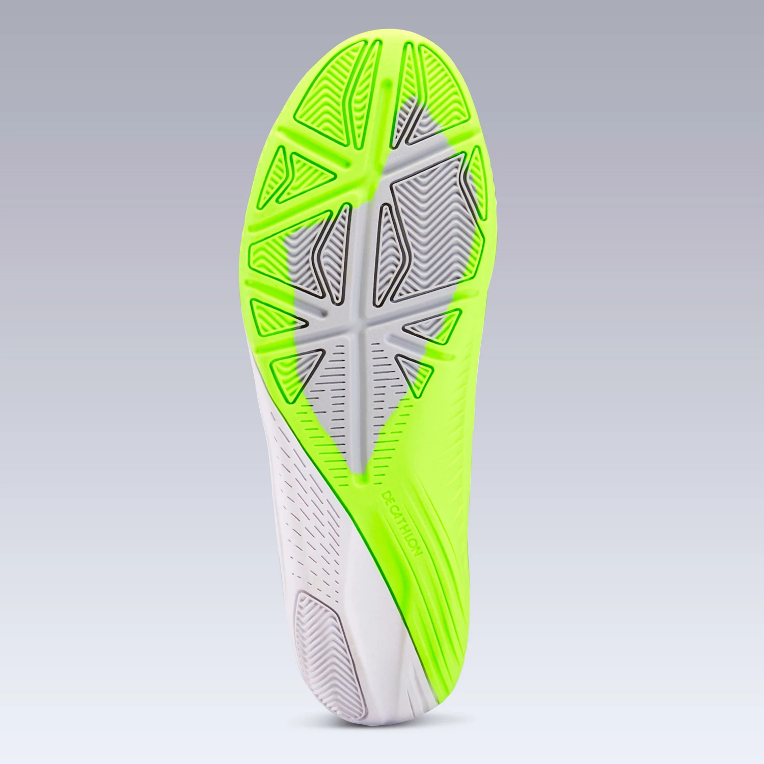 KIPSTA Kids' Futsal Shoes Ginka 500 Pale grey/Fluo lime yellow 8 KIPSTA Kids' Futsal Shoes Ginka 500 Pale grey/Fluo lime yellow - Image 8