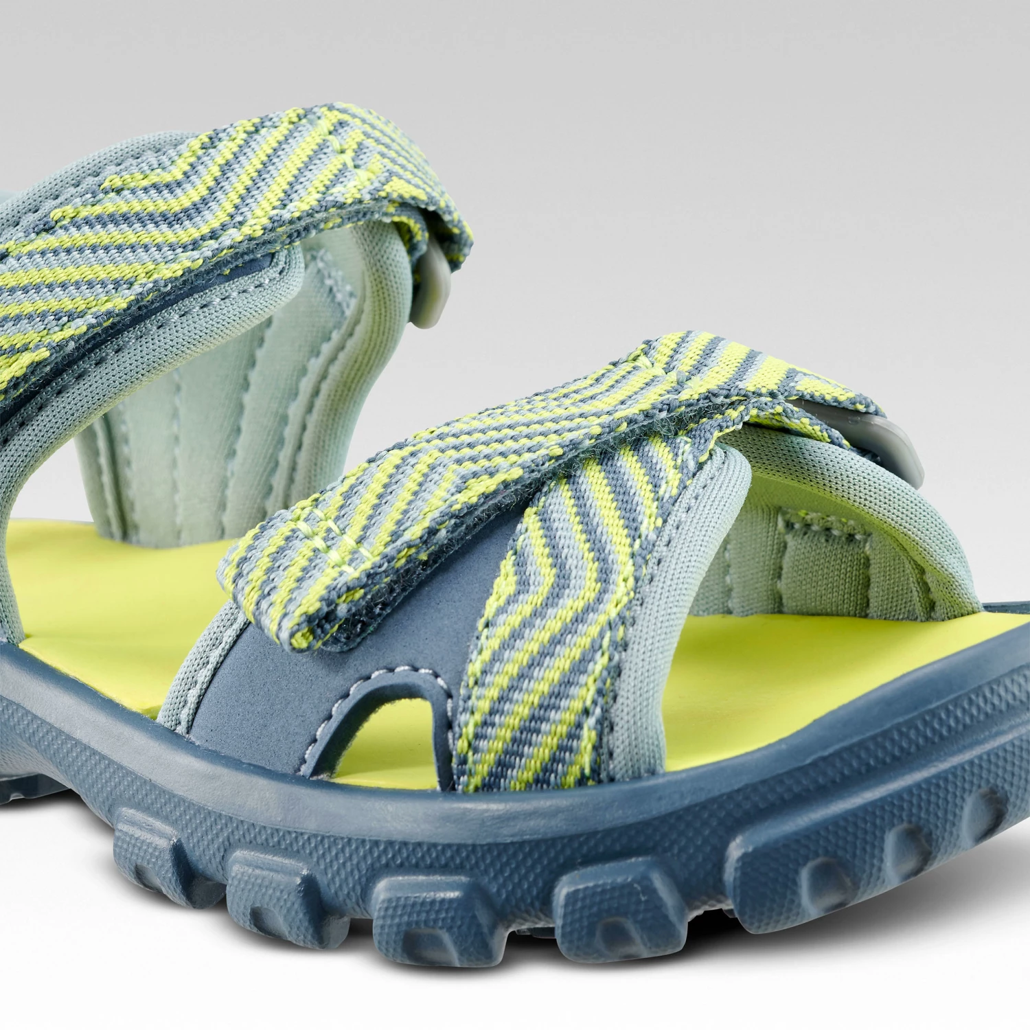 QUECHUA Hiking sandals MH100 KID blue and yellow Lime yellow/Blue grey 7 QUECHUA Hiking sandals MH100 KID blue and yellow Lime yellow/Blue grey - Image 7